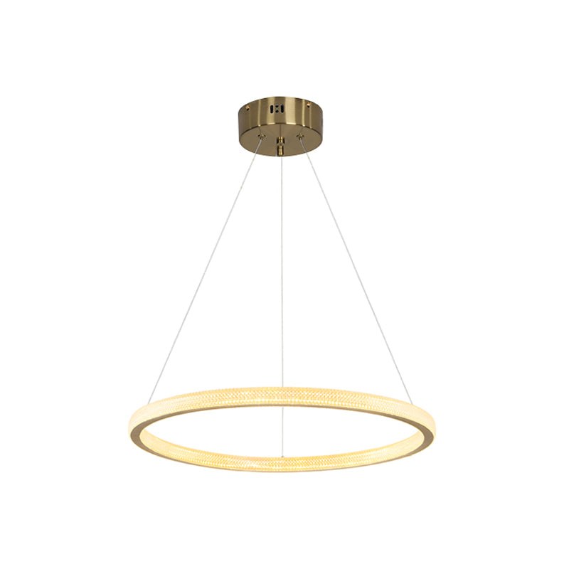 1/3/4-Tier Circle Acrylic Suspension Pendant Minimalism Brass LED Chandelier Light Fixture
