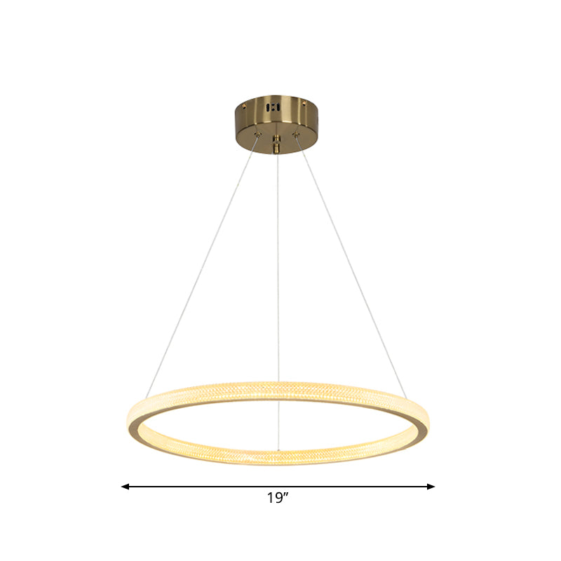 1/3/4-Tier Circle Acrylic Suspension Pendant Minimalism Brass LED Chandelier Light Fixture