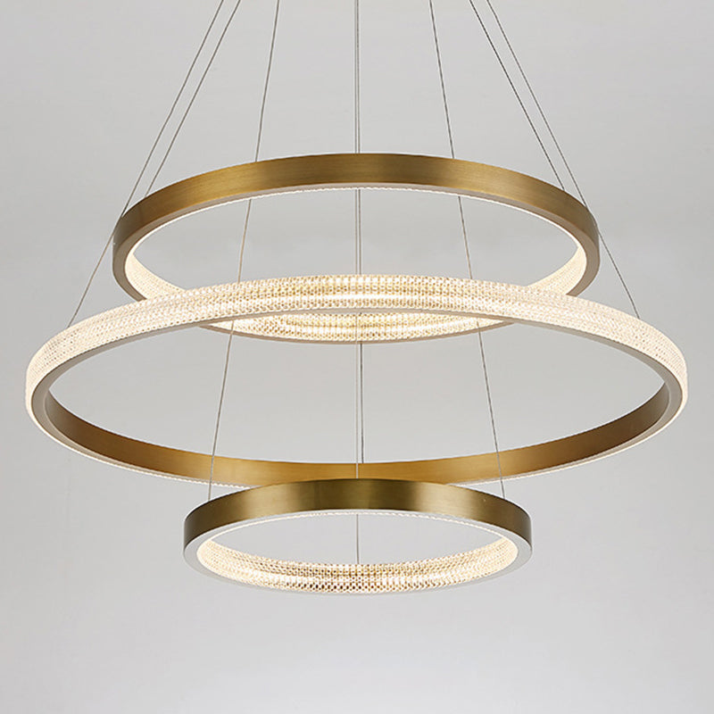 Alluminio 2/3 a filo a cerchio a livello Terocero Light Postmodern Gold Fine LED Spazzante Lampone Illuminazione