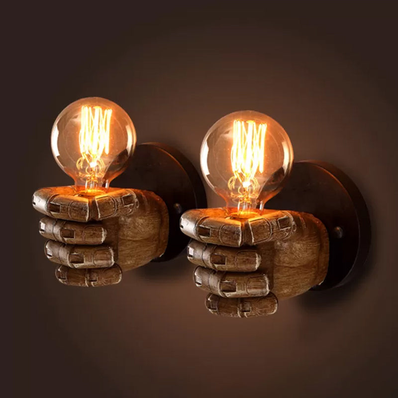 Left/Right Hand Wall Sconce Decorative Resin 1-Bulb Brown Wall Mount Light for Corridor