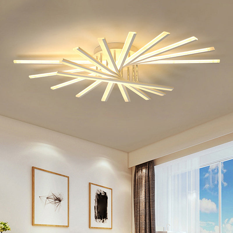 Spiral Design Stick LED-Deckenleuchte, modern, metallisch, 5/9-flammig, schwarz/weiß, halbbündige LED-Leuchte in warmem/weißem Licht