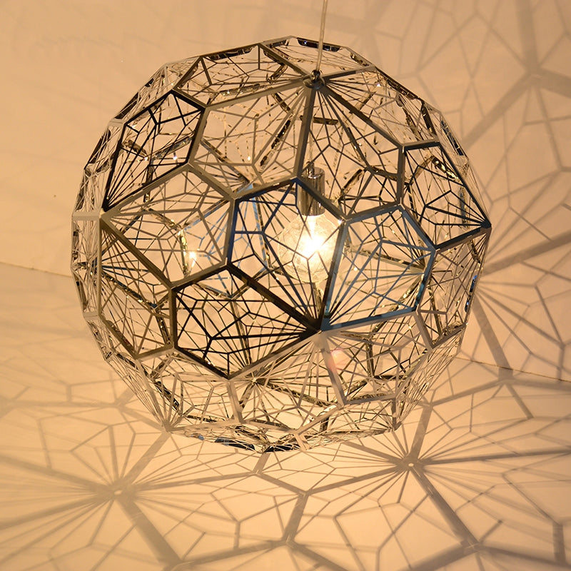 1 bol roestvrij staal slinger licht industrieel zilver/goud/bronzen uitgehold bol druppel hanger, 10 "/12" w