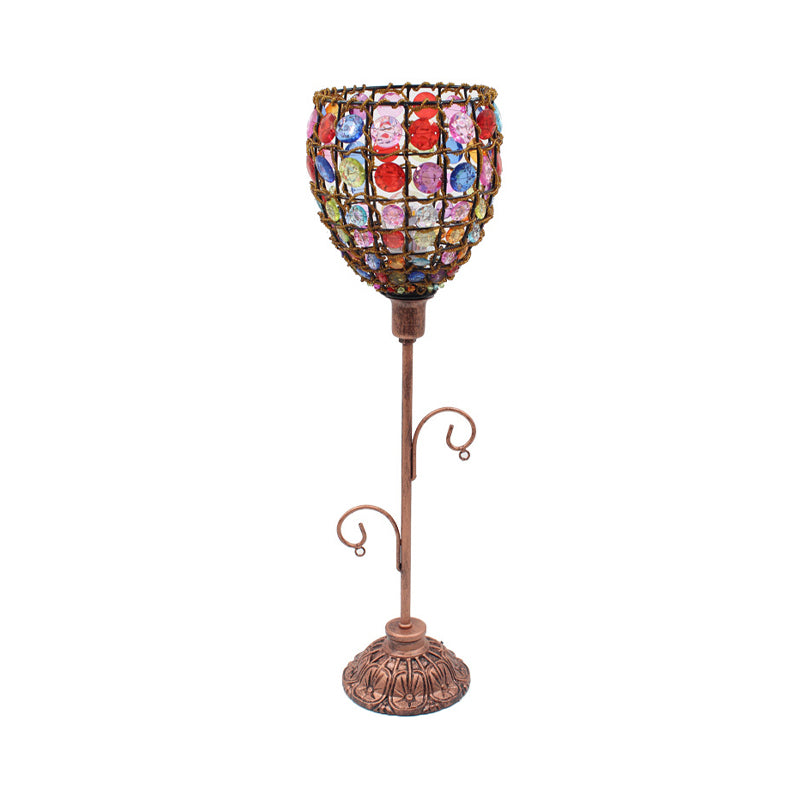 Acrylique Per perlé / étoile / cône Lumière marocaine 1 Éclairage de table de chambre à coucher légers avec dessus ouvert en cuivre