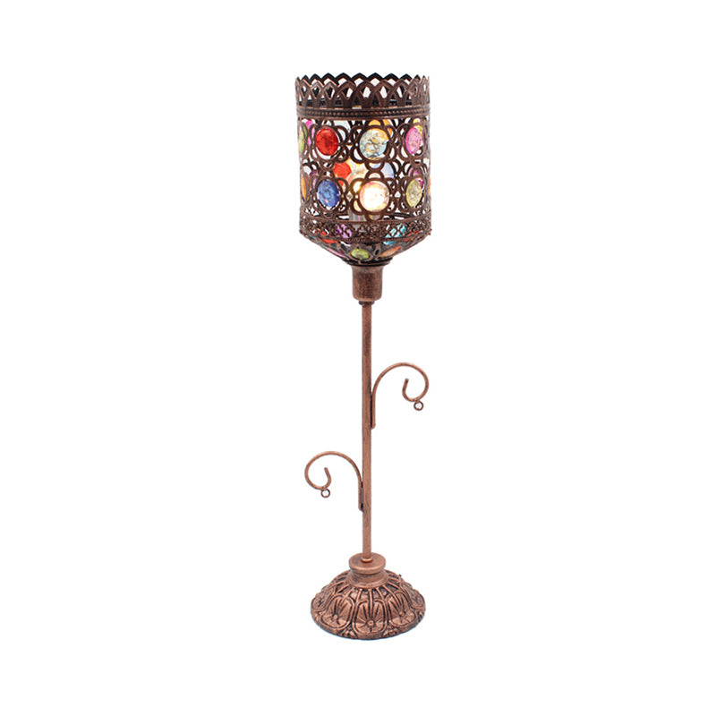 Acrylique Per perlé / étoile / cône Lumière marocaine 1 Éclairage de table de chambre à coucher légers avec dessus ouvert en cuivre