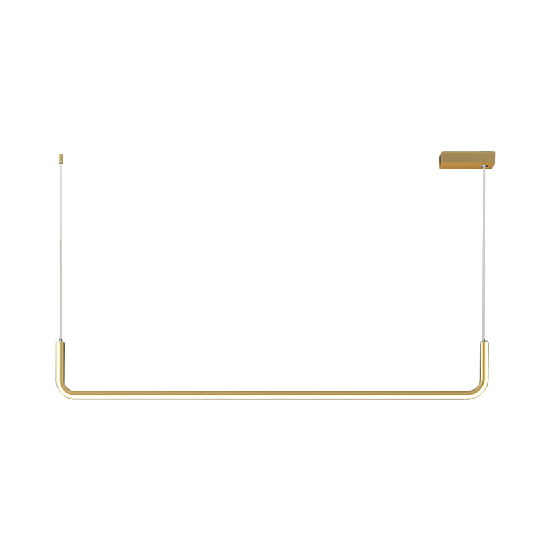 Aluminium Linear Anhängerleuchte Einfachheit Black/Gold LED Hanging Lamp über Esstisch, 39 "/59" Breite