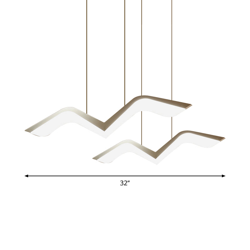 Neuheit moderne Möwe geformte hängende leichte Acryl 2/3/5 Köpfe Esszimmer LED -Cluster -Anhänger in warmem/weißem Licht