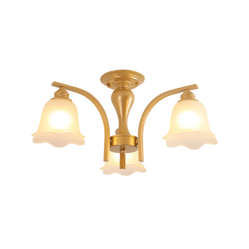 Plafoniera a 3/6 teste cilindro/fiore rurale nero/oro bianco vetro/cristallo trasparente semi-incasso lampadario per sala da pranzo