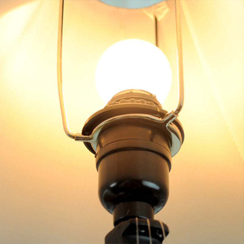 Living Room Flared Shade Desk Light with Violin Base Resin 1 Head Kids Beige Reading Light