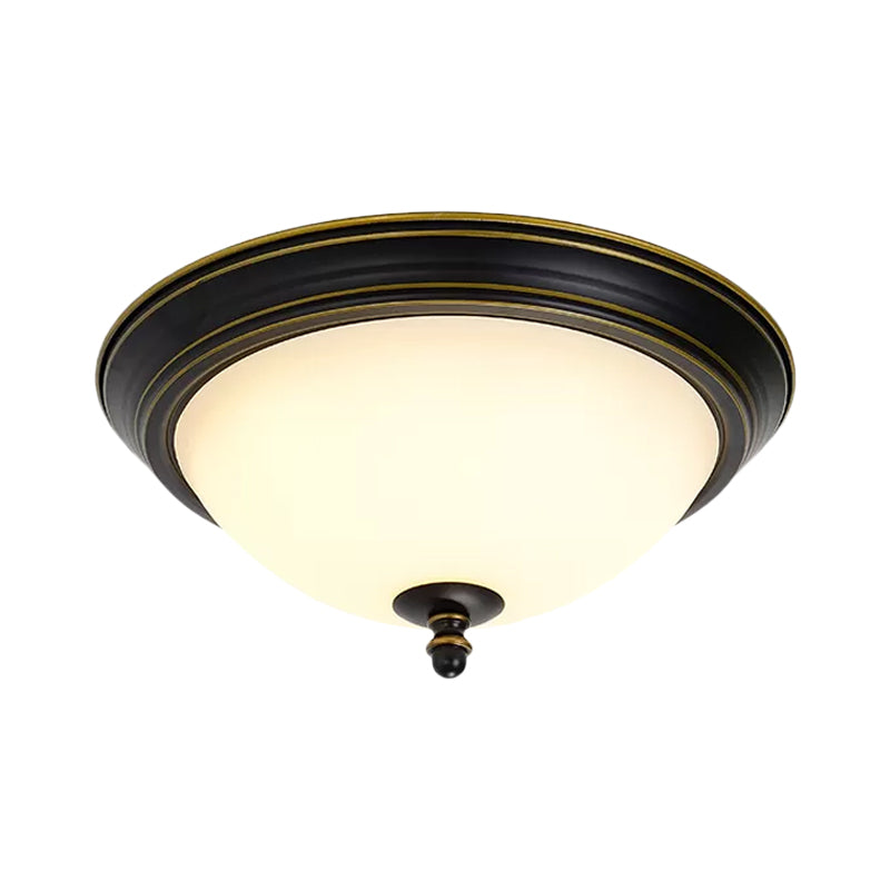 Bowl Led LED Soffitto Illuminazione Minimalista Nero / Bronzo / Dark Coffee Glass Flush Montaggio di montaggio, 15 "/19.5" wide