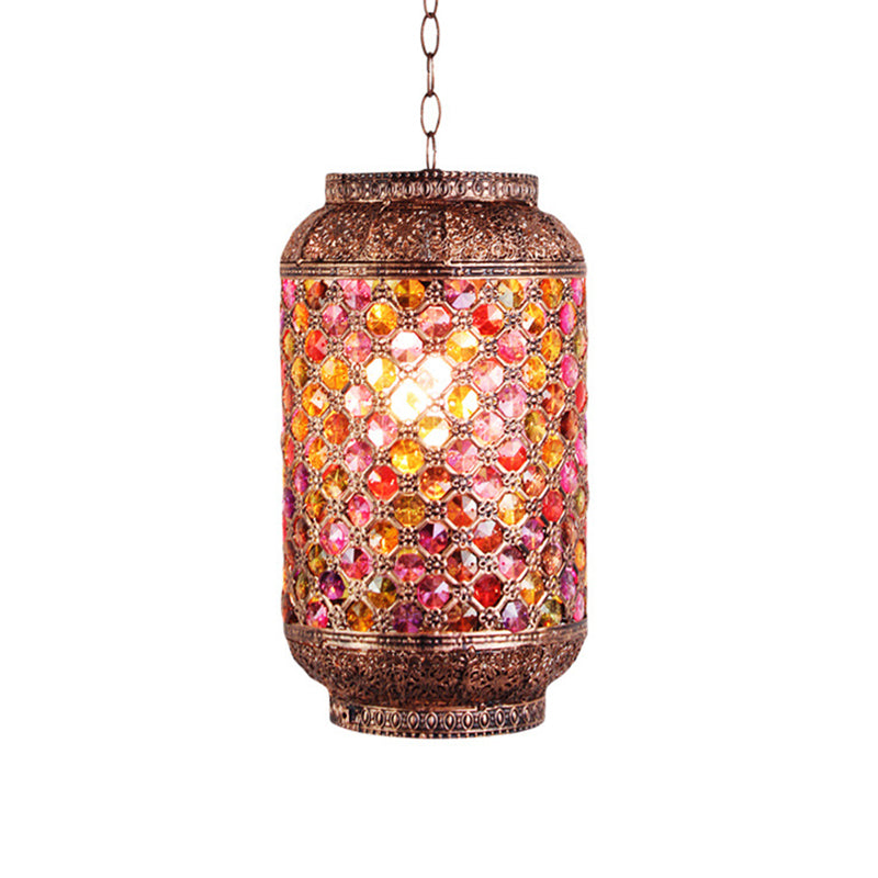 Single scavato ellisse a sospensione boemia rame lampada a sospensione a 1 luci per soggiorno