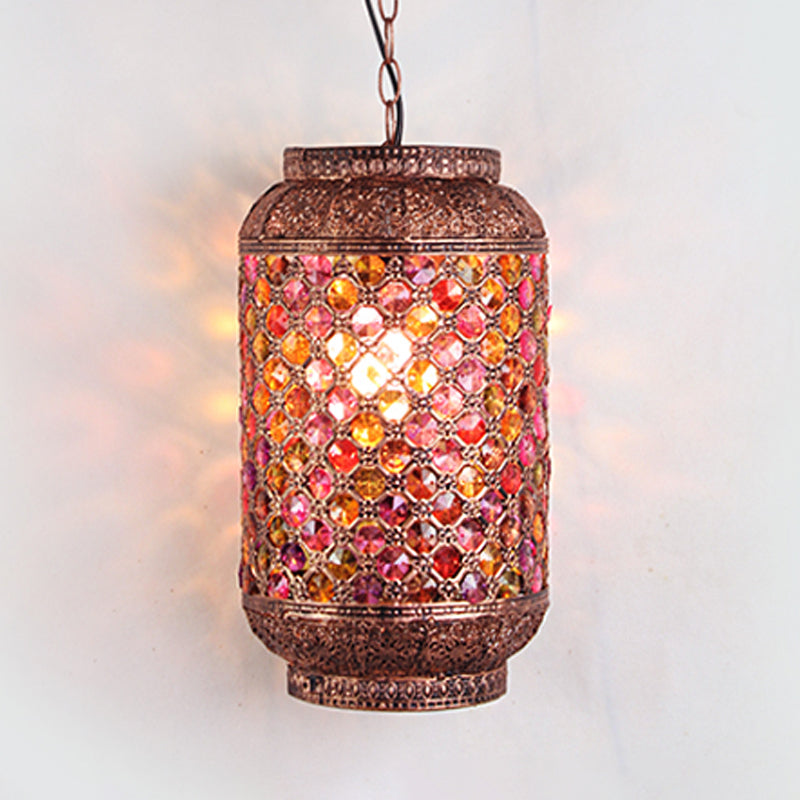 Single scavato ellisse a sospensione boemia rame lampada a sospensione a 1 luci per soggiorno