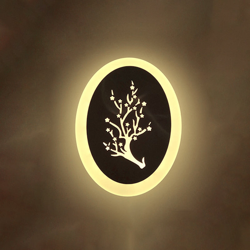 Diamond/Twig/Flower Acrylic LED Wall Lamp Fixture Minimalistic White Wall Sconce Lighting for Bedroom