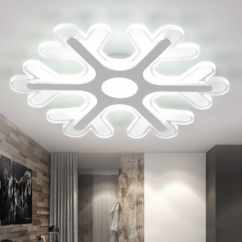 Zeitgenössische Schneeflocke Flush Decken Licht Acryl Schlafzimmer LED Flushmount-Lampe in Warm/White Light, 8 "/16.5" /20.5 " Breite