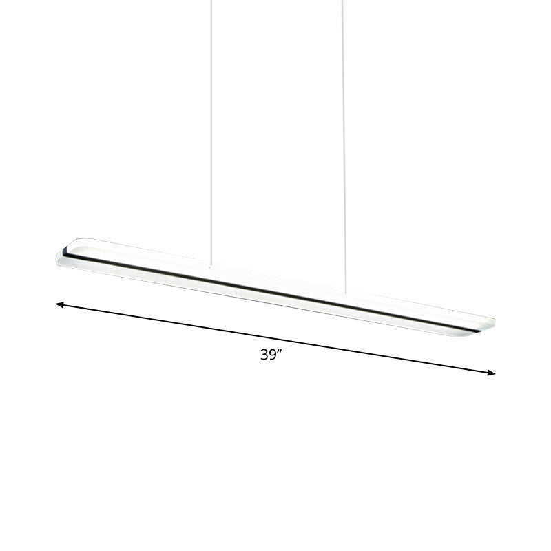 Gebogene/gerade Linie Esszimmer Anhänger Acryl minimalistische LED Hängende Decke Licht in schwarzem, warmem/weißem Licht