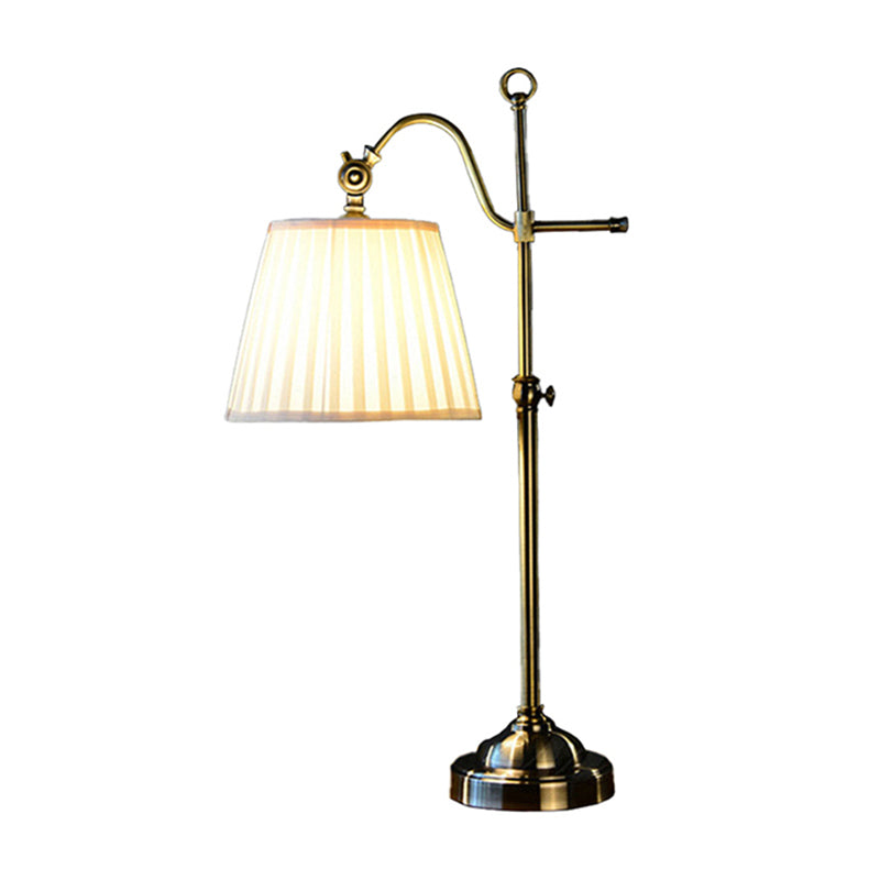 Table ombre d'empire blanc Light moderne lampe de chevet de tissu plissé moderne avec conception réglable en hauteur