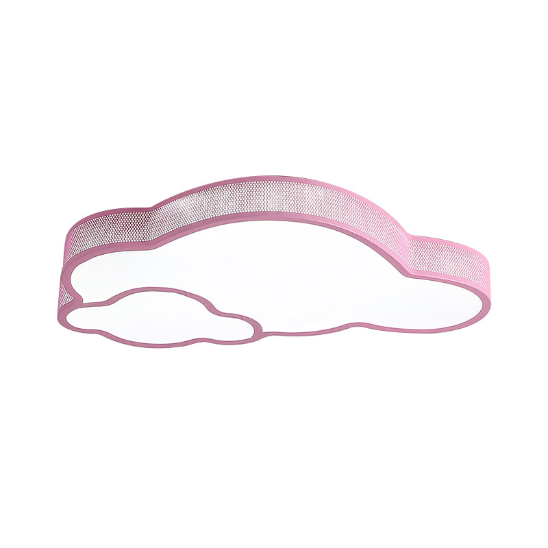 Macaron Flat Cloud Ceiling Mount Light Metal Acrylic LED Ceiling Lamp for Baby Girls Bedroom
