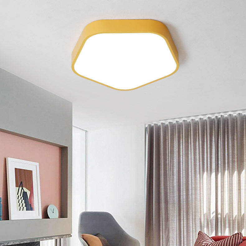 Pentagon Slim Panel Flush Mount Light Simple Style Acryl -plafondlicht voor studieruimte