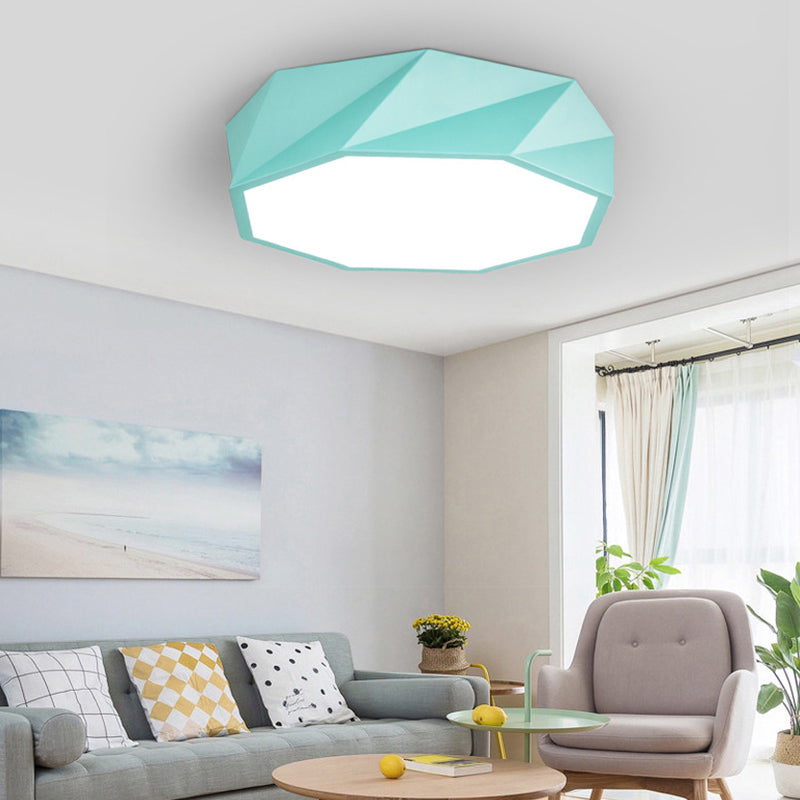 Facet octogonal salle de jeux plafonnier acrylique moderne plat LED plafonnier