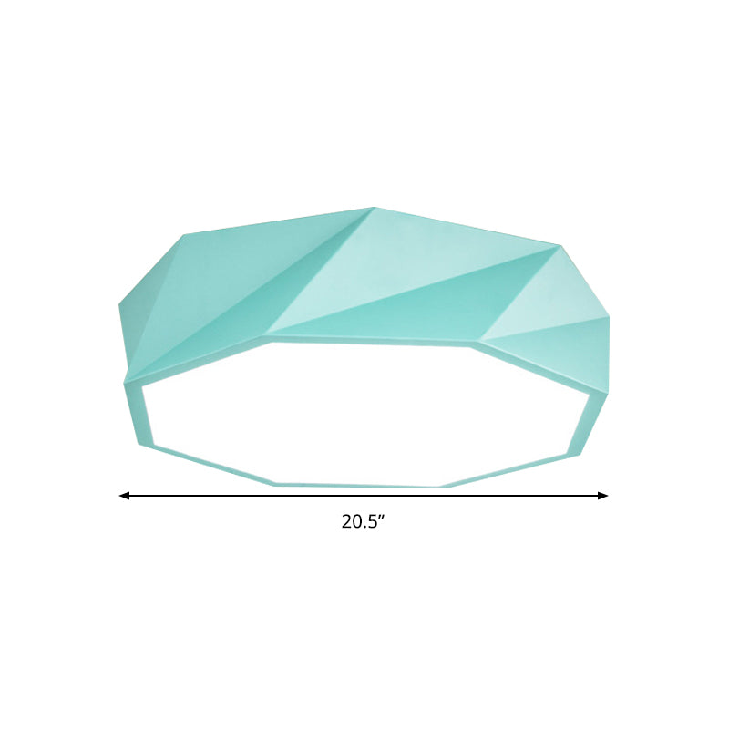 Facet octogonal salle de jeux plafonnier acrylique moderne plat LED plafonnier