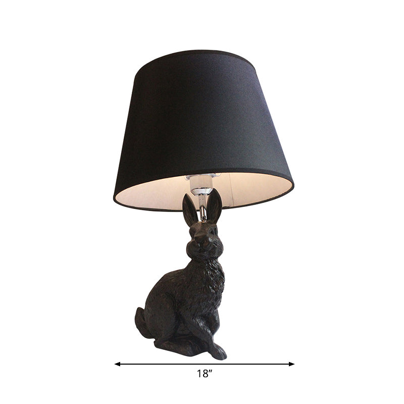 Bunny Desk Light avec salle d'étude de teinte effilée 1 lampe de bureau animal clair en noir