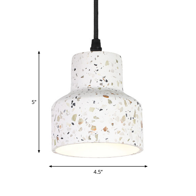 Nordique 1-Bulb Pendentif suspendu disque blanc / cône / cylindre Éclairage de suspension avec ombre en terrazzo