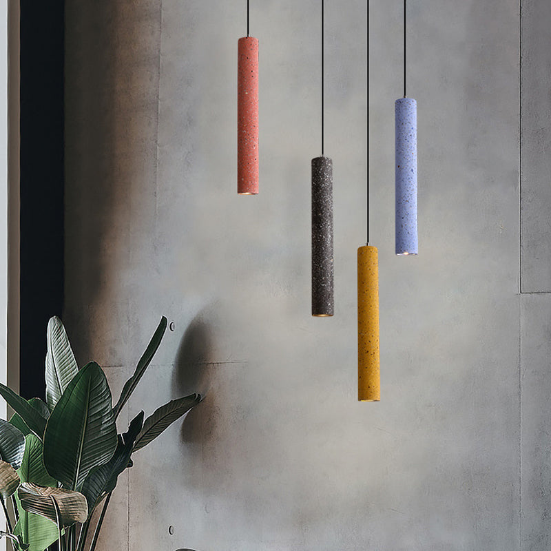 Geriffelter Esszimmer Anhänger Lampe Loft Style Terrazzo Weiß/Gelb/Blau LED Hanging Deckenleuchte