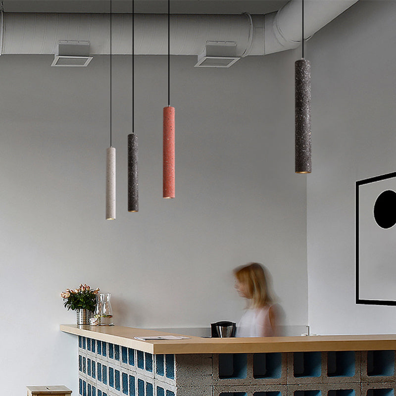 Geriffelter Esszimmer Anhänger Lampe Loft Style Terrazzo Weiß/Gelb/Blau LED Hanging Deckenleuchte