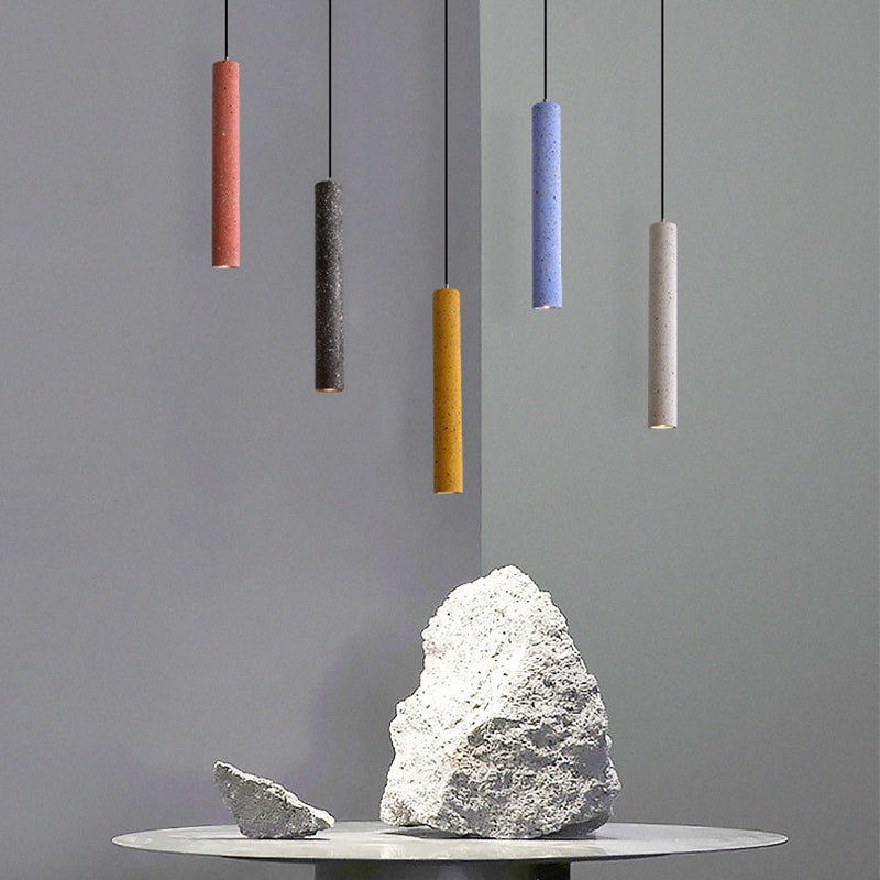 Geriffelter Esszimmer Anhänger Lampe Loft Style Terrazzo Weiß/Gelb/Blau LED Hanging Deckenleuchte