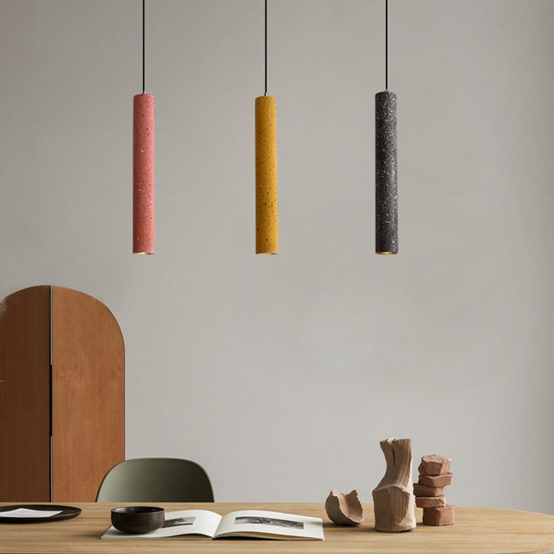 Geriffelter Esszimmer Anhänger Lampe Loft Style Terrazzo Weiß/Gelb/Blau LED Hanging Deckenleuchte