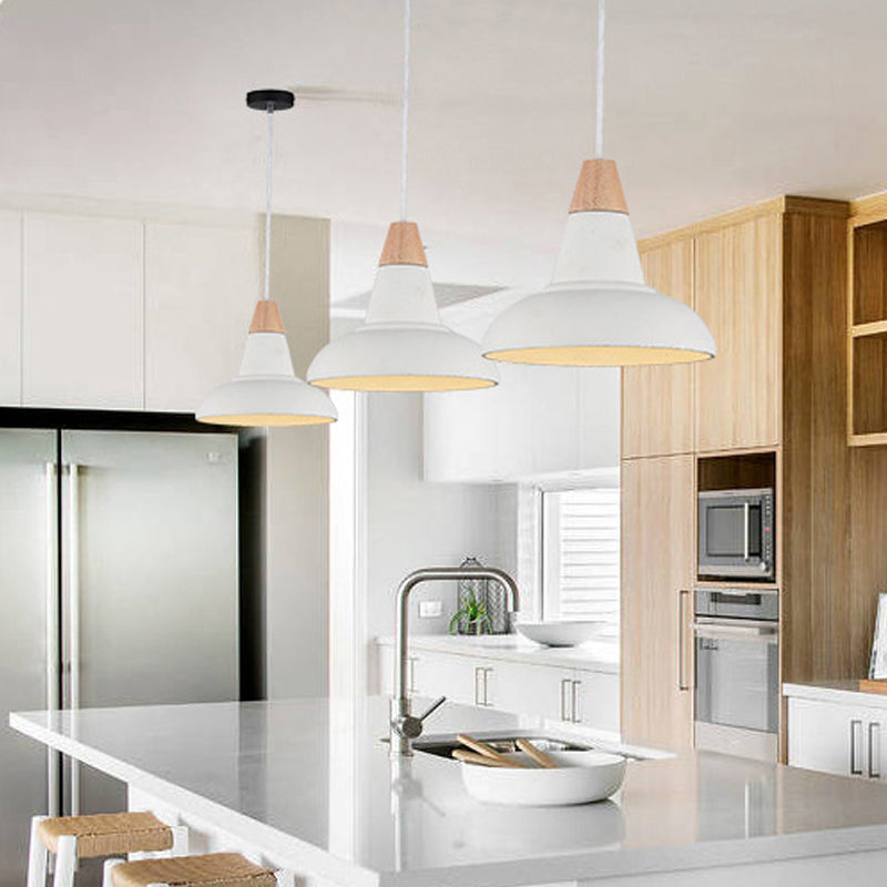 Barn Kitchen Bar Pendant Lighting Nordic Cement 1 tête gris / blanc / plafond beige avec intérieur sculpté