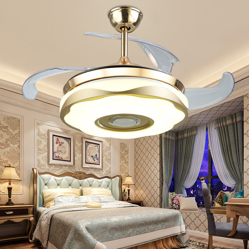 Einfachheit Blume 4 Klingen Halbmontage Licht Acryl Wohnzimmer LED Deckenventilator, 19 "breit