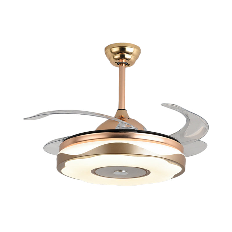 20 "Wide Circle Pendellanlampe Modernes Acryl Wohnzimmer LED SEMI Flush mit 4 Klingen