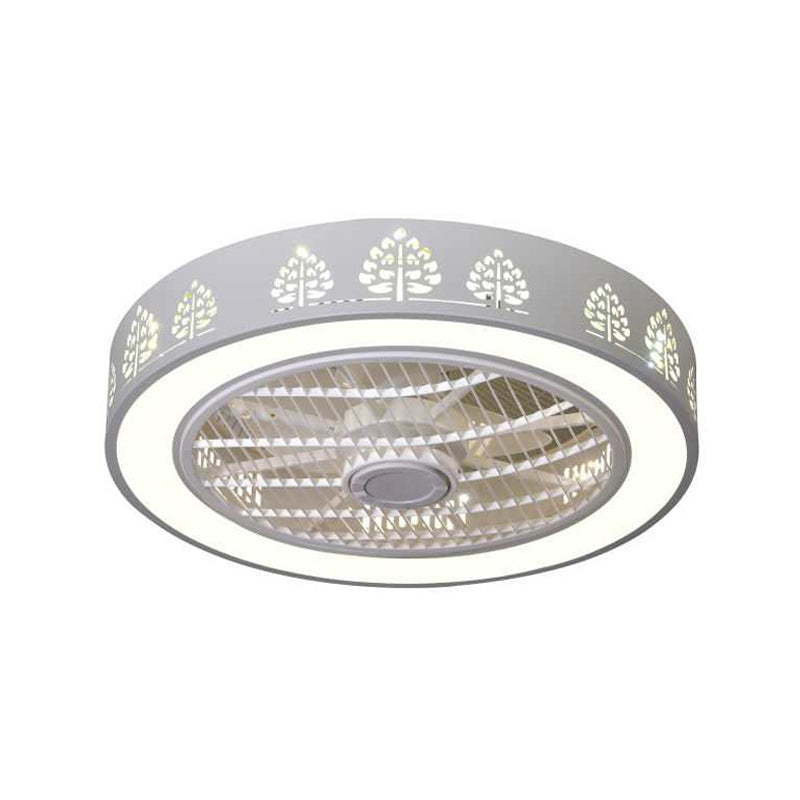 Lampada ventilatore a soffitto acrilico a taglio a taglio semplice semplice da 20,5 "illuminazione a monte bianca a LED larga