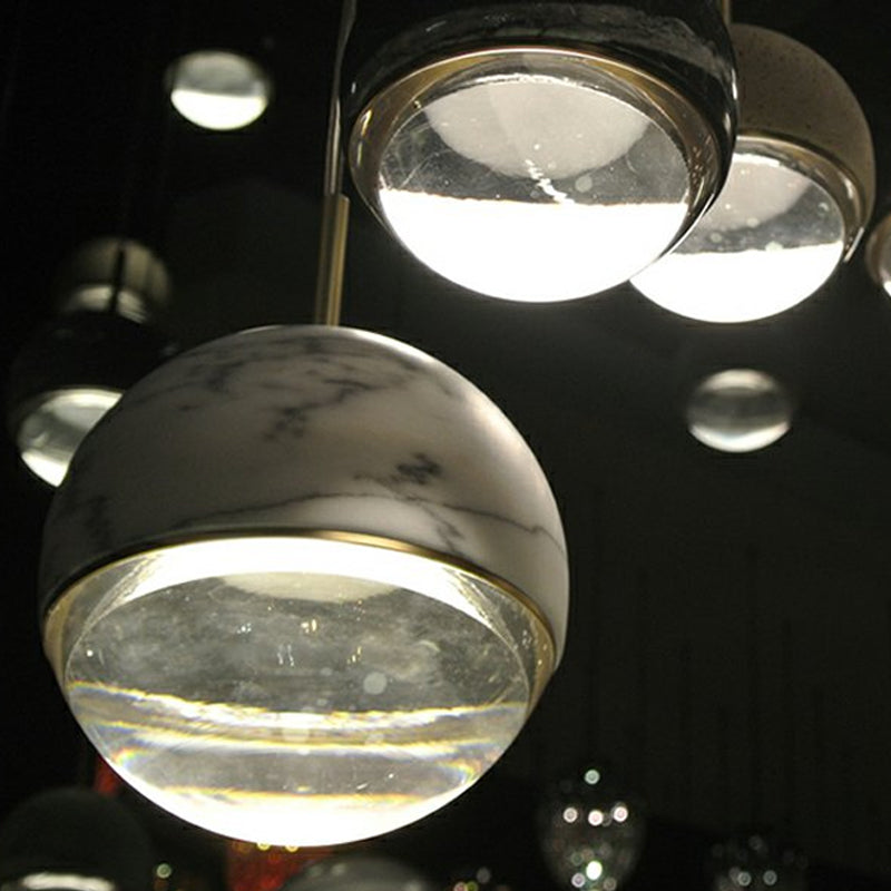 Globe/Cone Marble LED Pendant Light Kit Designer Zwart/Wit/Green Hanging Lamp -armatuur voor woonkamer