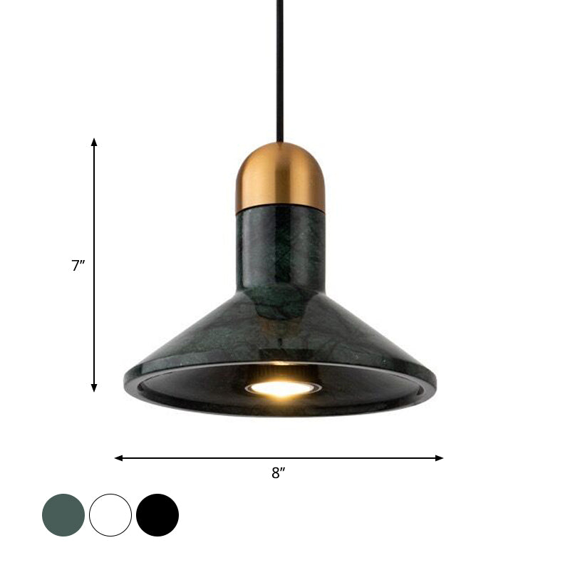 Globe/Cone Marble LED Pendant Light Kit Designer Zwart/Wit/Green Hanging Lamp -armatuur voor woonkamer