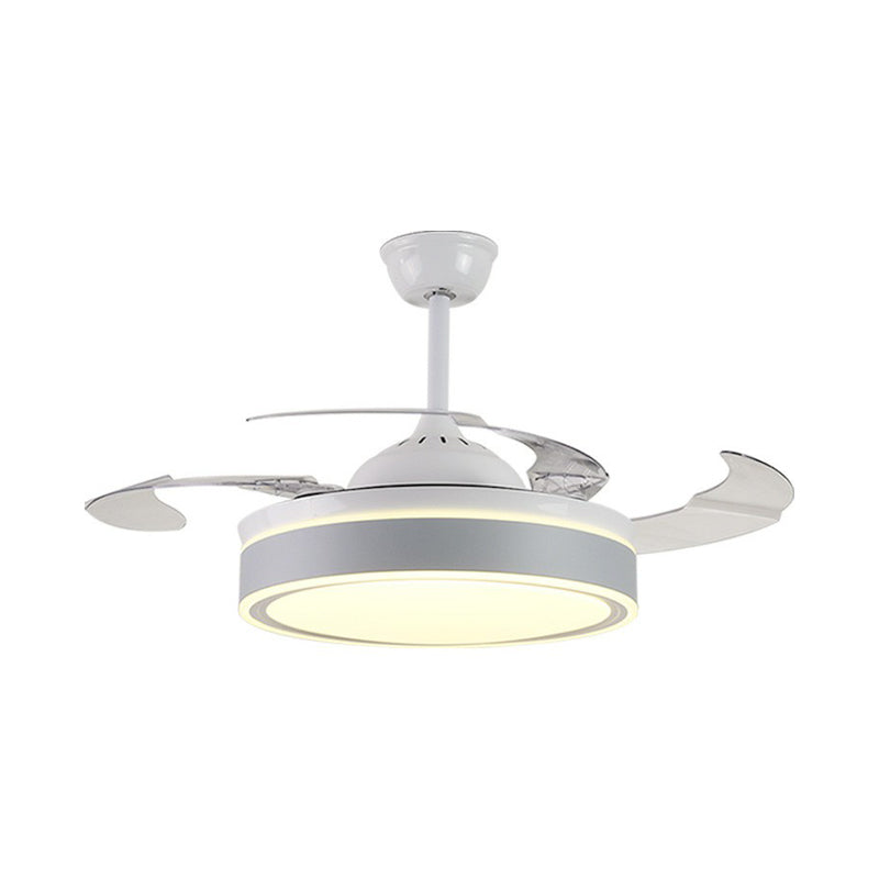 Lampe lampe per ventola a sospensione rotonde in acrilico round 4 lampe semifulto a LED moderno per camera da letto, largo 20 "