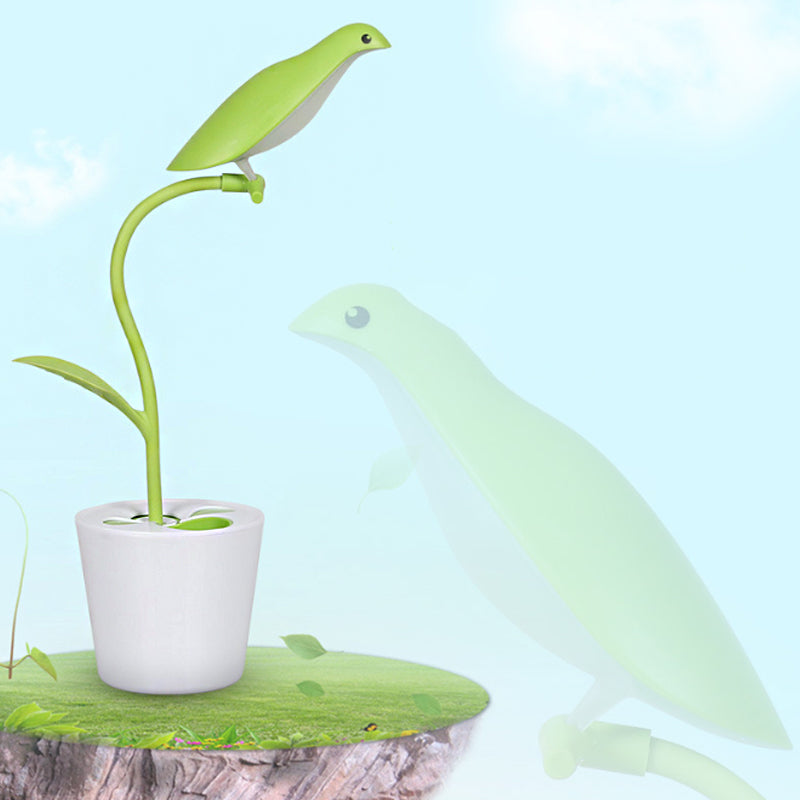 Eye-Caring Bird Shaped Desk Light 1 Head Macaron Loft Reading Light for Kid Bedroom