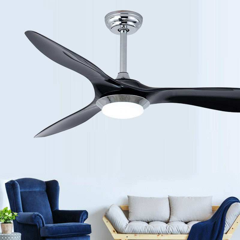 Aménagement de plafond semi-flush de 52 "LED de large LED de large lampe à fans pendentif acrylique classique avec 3 lames