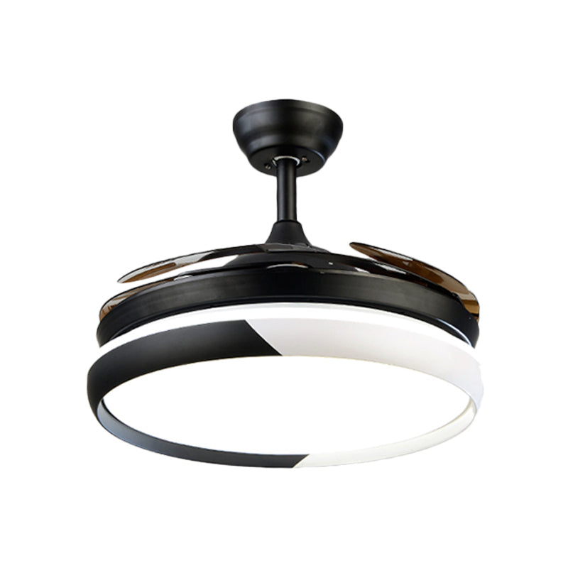 3 Blades LED Anhänger Leuchte Leuchte Traditionelle Esszimmer Halbmontage Beleuchtung mit Kreis Acrylschatten
