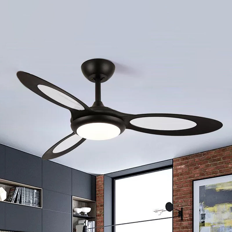 3 Blades LED Anhänger Leuchte Leuchte Traditionelle Esszimmer Halbmontage Beleuchtung mit Kreis Acrylschatten