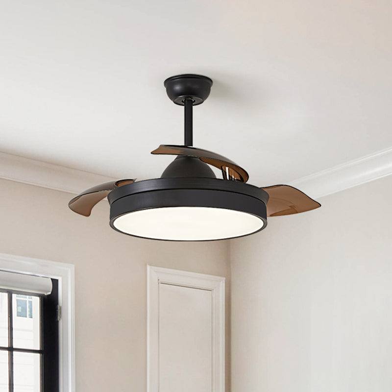 48 "breit geometrische Hangdüfter Leichtsexerität Metall Black Semi-Flush-Halterung mit 4 Klingen