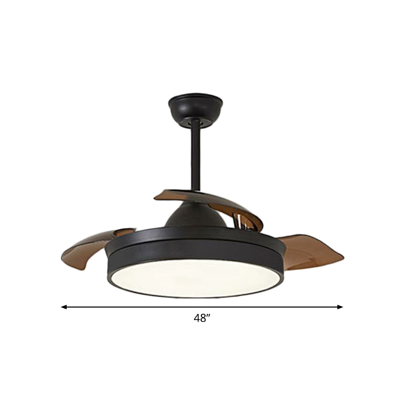 48 "breit geometrische Hangdüfter Leichtsexerität Metall Black Semi-Flush-Halterung mit 4 Klingen