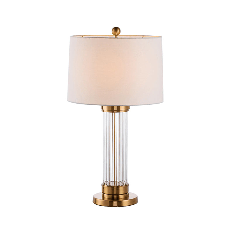 Blackâtre Bleu / Pilier en verre transparent lampe Postmoderne 1 tête de chevet de tête avec une nuance de tissu de cylindre