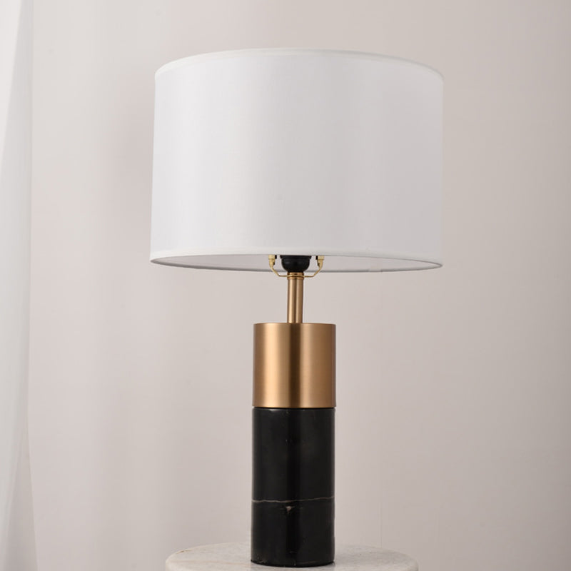Tambre de la mesita de noche Babez 1 cabezal lámpara de soporte de noche posmoderna con pedestal de mármol en negro/blanco/gris