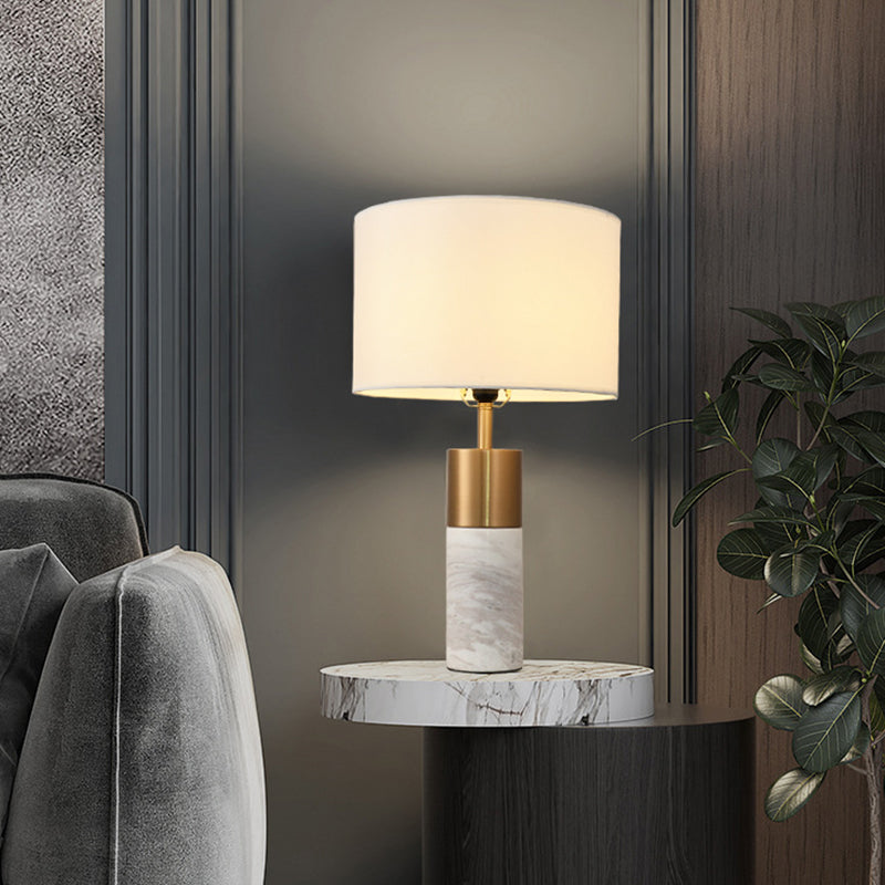 Tambre de la mesita de noche Babez 1 cabezal lámpara de soporte de noche posmoderna con pedestal de mármol en negro/blanco/gris