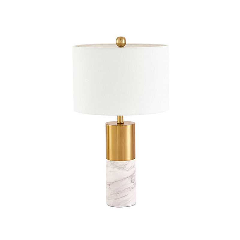 Lampada da notte con paralume dritto Lampada da tavolo moderna in tessuto a 1 testa Nero/Grigio/Bianco per camera da letto, 12,5"/15" W