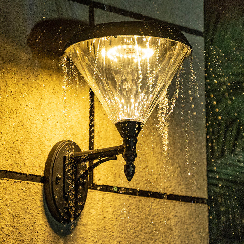 Acrilico lampada da parete conico Apparecchiatura Minimalista Portico Solar LED Montate Montata in nero in nero