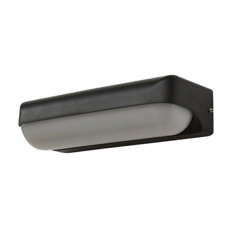 Capsule Flush Wall Sconce Modern Acrylic 1/2-Bulb Doorway Wall Mounted Lamp in Black
