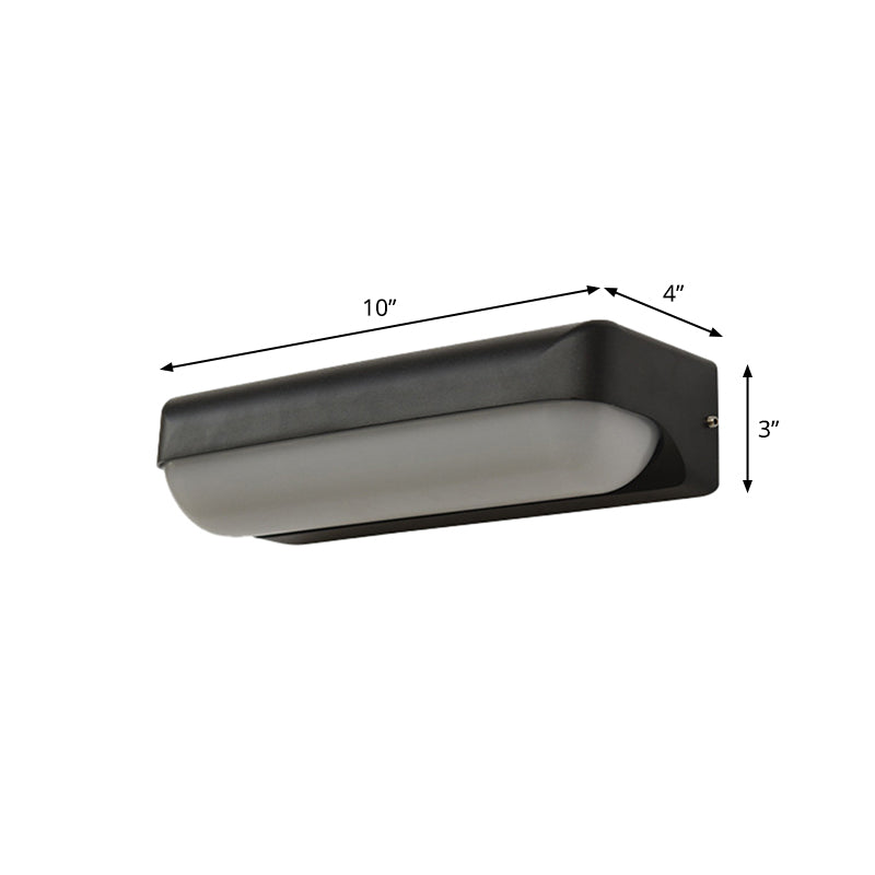 Capsule Flush Wall Sconce Modern Acrylic 1/2-Bulb Doorway Wall Mounted Lamp in Black