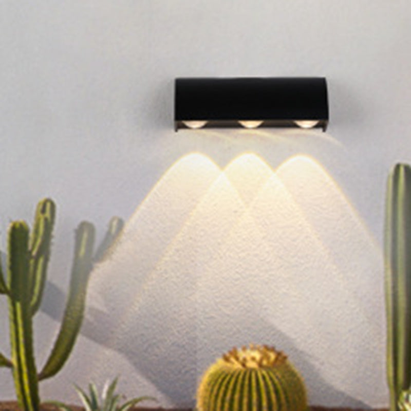 Moderne LED-spoelmontage Wand SCONCE Zwart kwartcilinder wandlamp met metalen schaduw